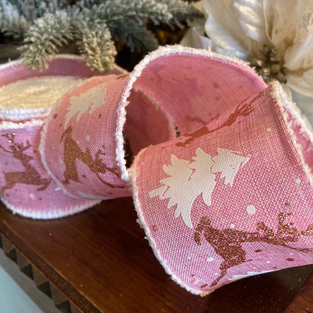 Pink Reindeer Ribbon