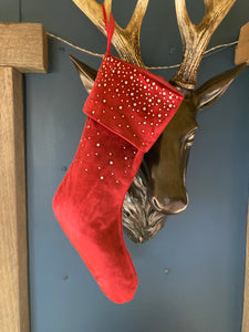 Red Diamanté Stocking