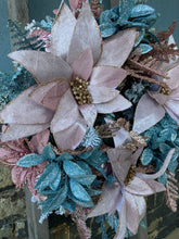 Load image into Gallery viewer, Pastel Pink &amp; Blue Christmas Wreath