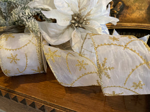 Ribbon Gold Snowflakes