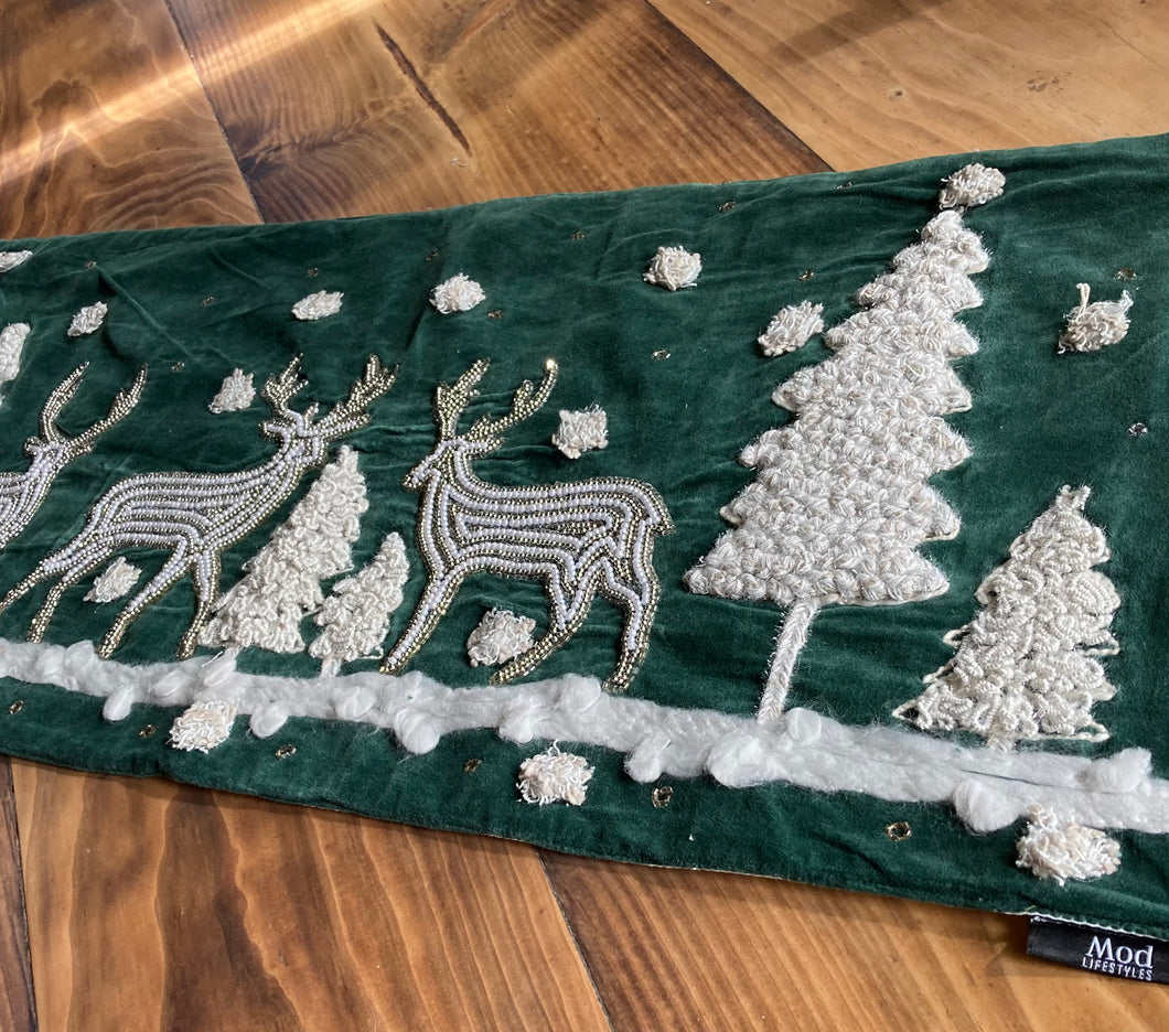 Velvet Beaded Table Runner