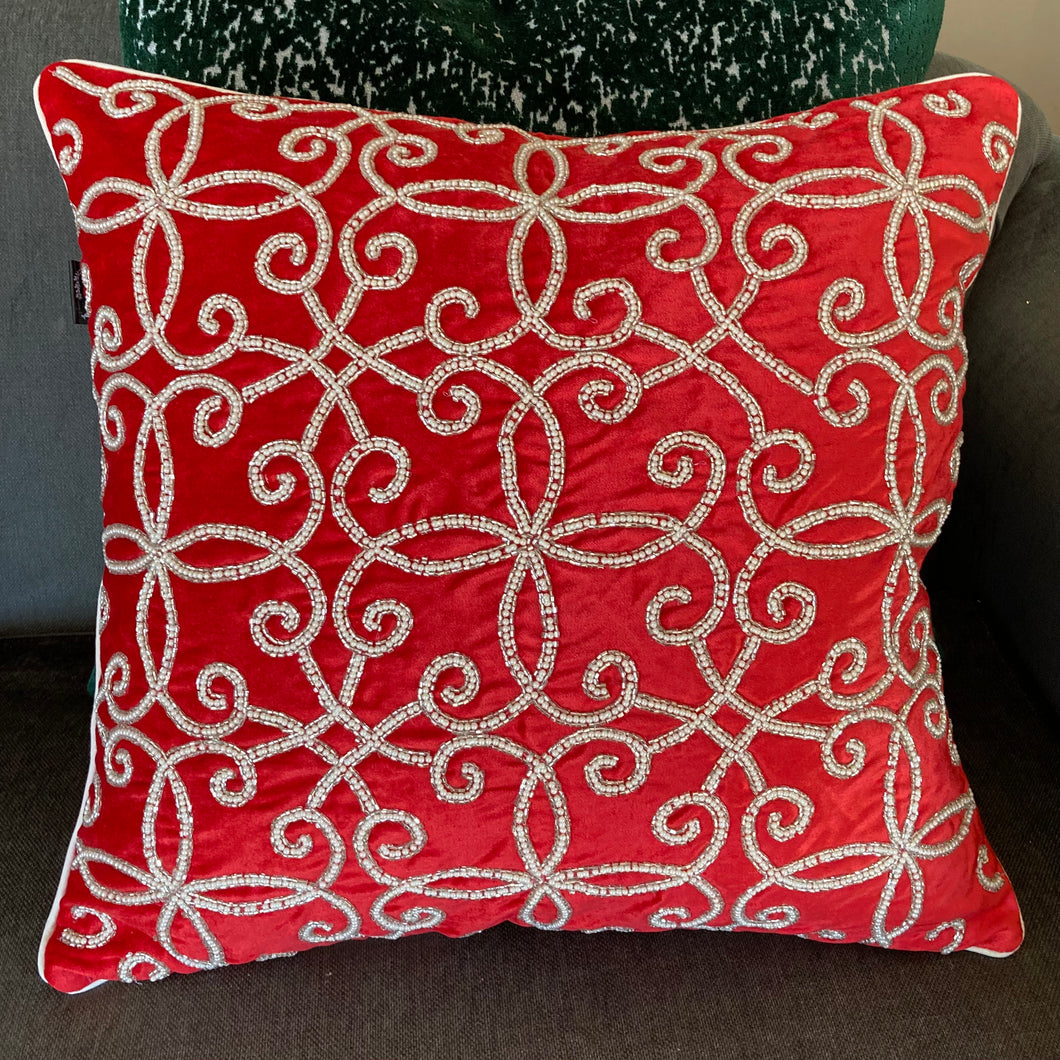 Red Velvet Snowflake Pillow