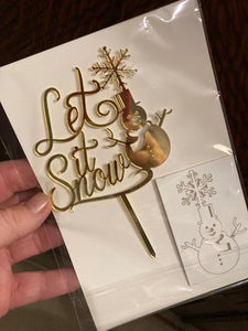 Let It Snow Cake Topper