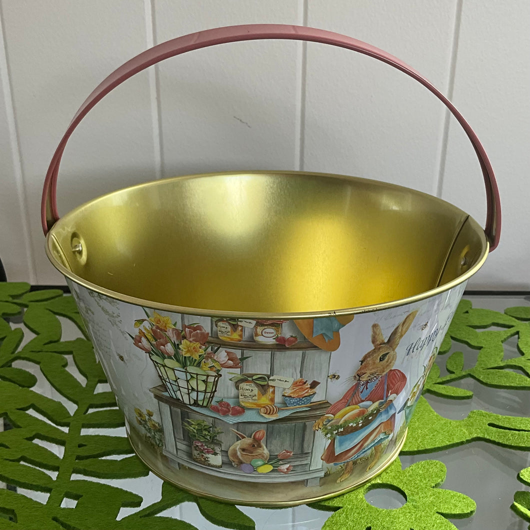 Pink Tin Easter Pail