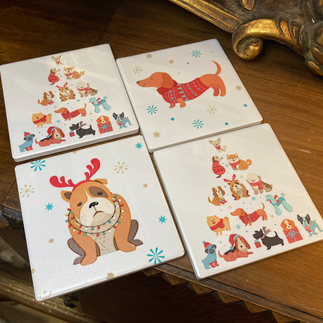 Christmas Dog Coasters