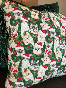 Christmas Pussy Cat Pillow