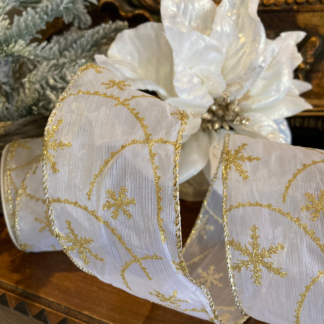 Ribbon Gold Snowflakes