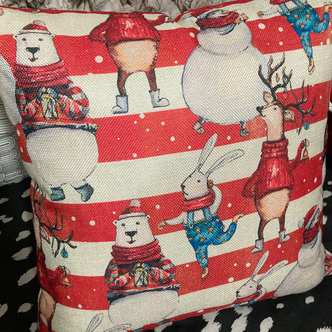 Striped Pillow with Characters