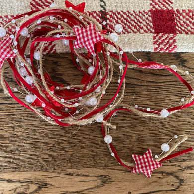 String Ribbon with Red Stars