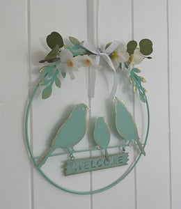 Green Tin Welcome Wreath