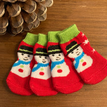 Load image into Gallery viewer, Dog Snowman Paw Socks