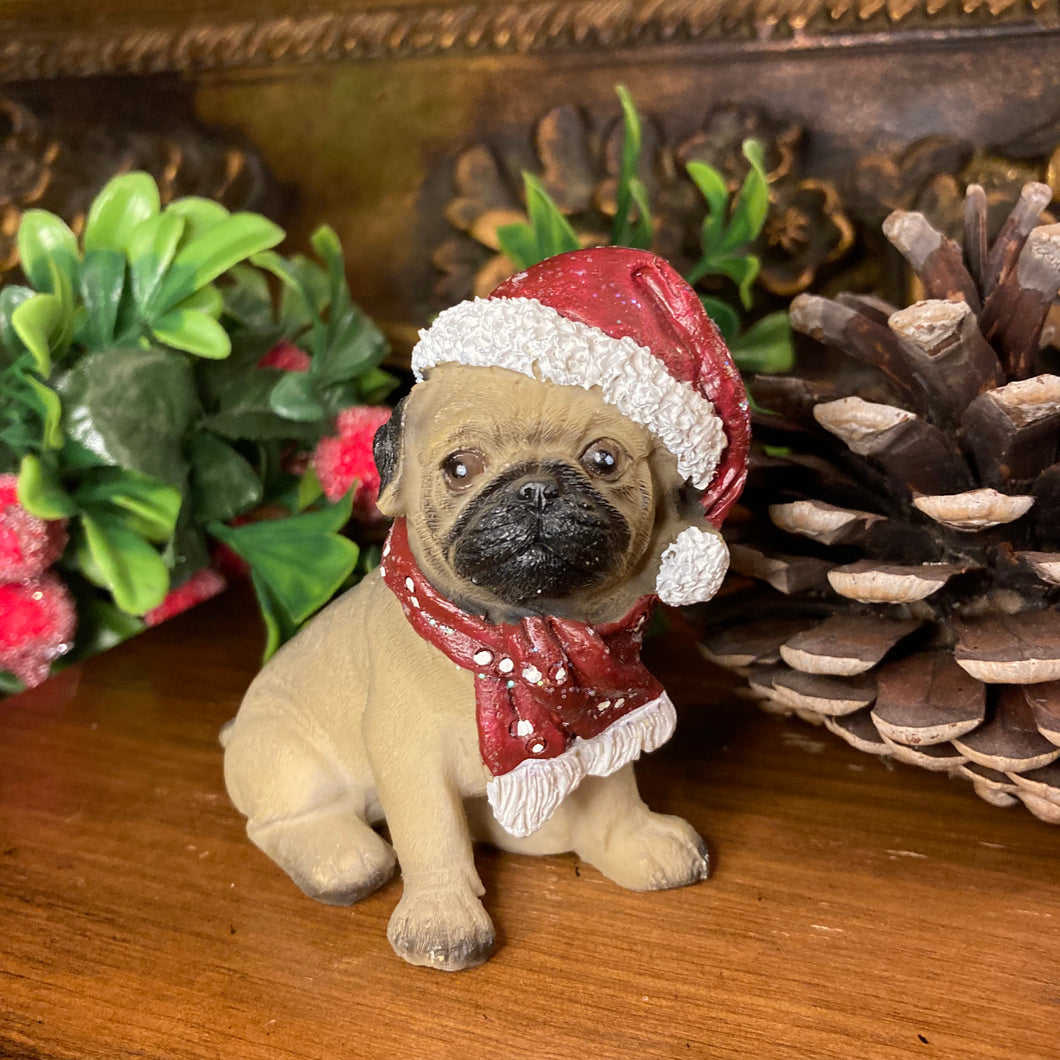 Little Christmas Pug Ornament