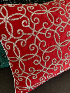 Red Velvet Snowflake Pillow