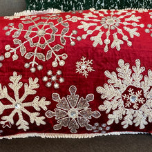 Load image into Gallery viewer, Beaded Snowflake Pillow