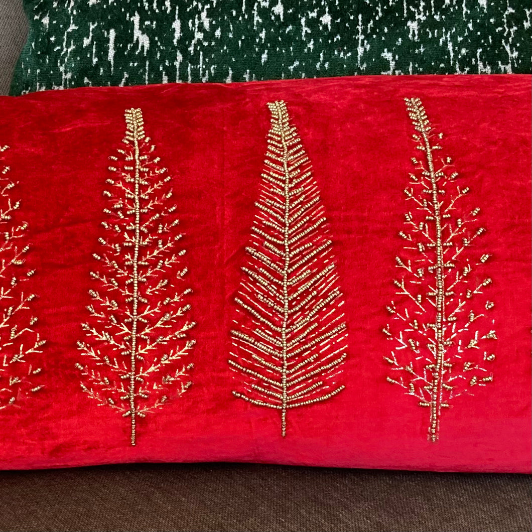 Gold Christmas Tree Pillow