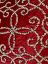 Load image into Gallery viewer, Red Velvet Snowflake Pillow