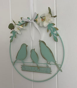 Green Tin Welcome Wreath