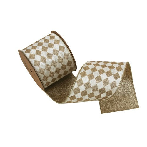 Ivory Champagne Harlequin Ribbon