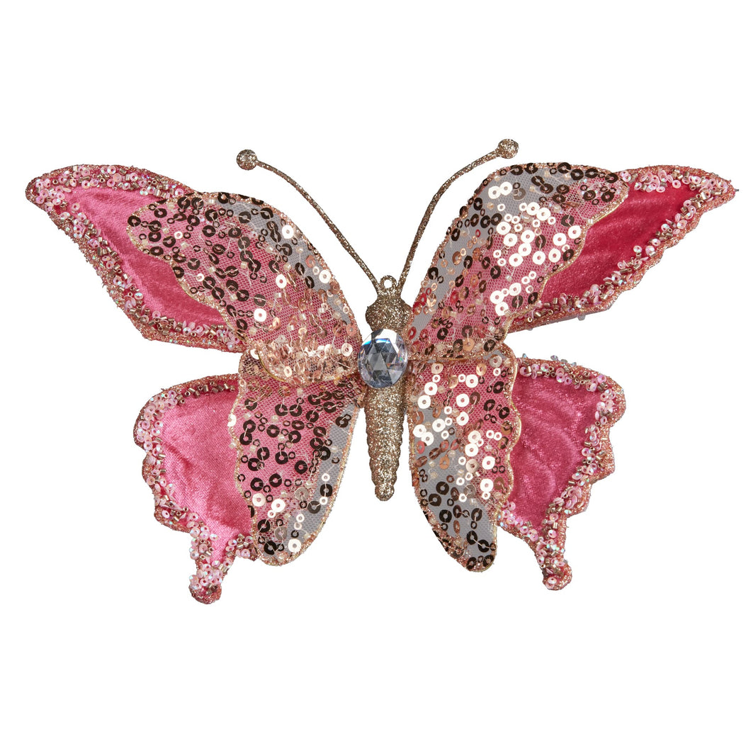 Jewelled Pink Butterfly