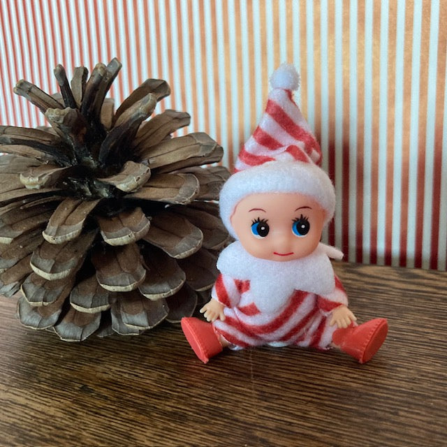 Little Red Striped Elf Doll