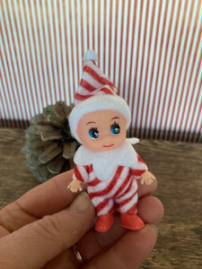 Little Red Striped Elf Doll