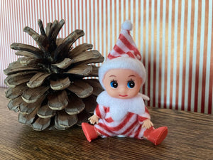 Little Red Striped Elf Doll