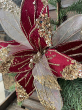 Load image into Gallery viewer, Burgundy Gold Poinsettia