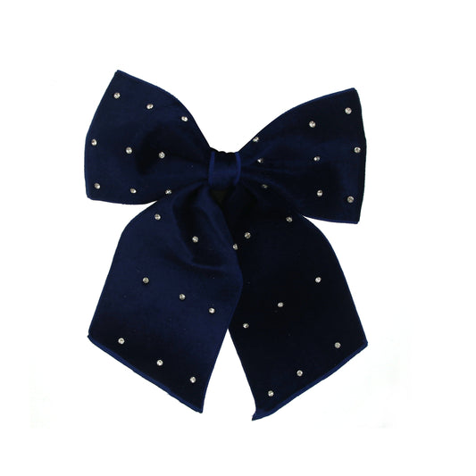 Blue Velvet Crystal Bow