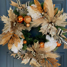 Load image into Gallery viewer, Champagne Cream Christmas Wreath