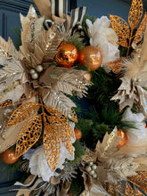 Load image into Gallery viewer, Champagne Cream Christmas Wreath