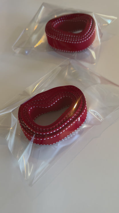 Red Ribbon White Stitch