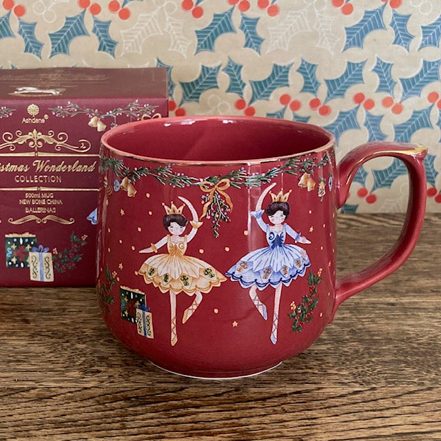 Red Ballerina Christmas Mug