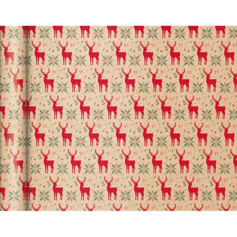 Tiny Roll Wrap Red Reindeer