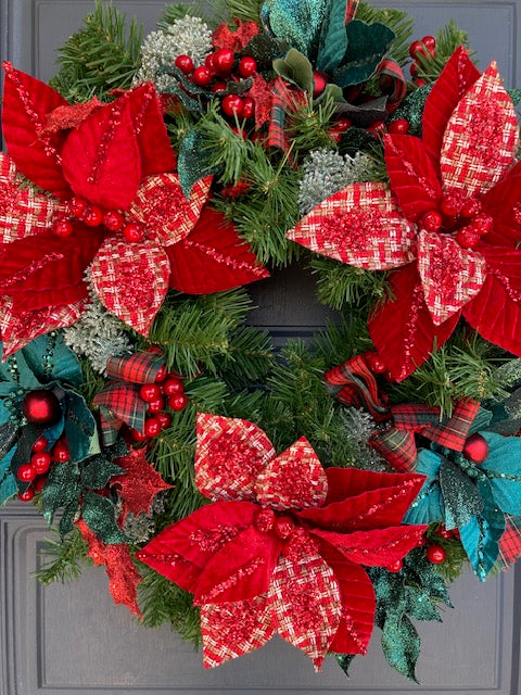 Green Red Christmas Wreath