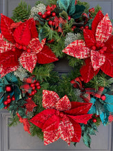 Load image into Gallery viewer, Green and Red Christmas Wreath