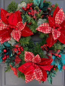 Green and Red Christmas Wreath