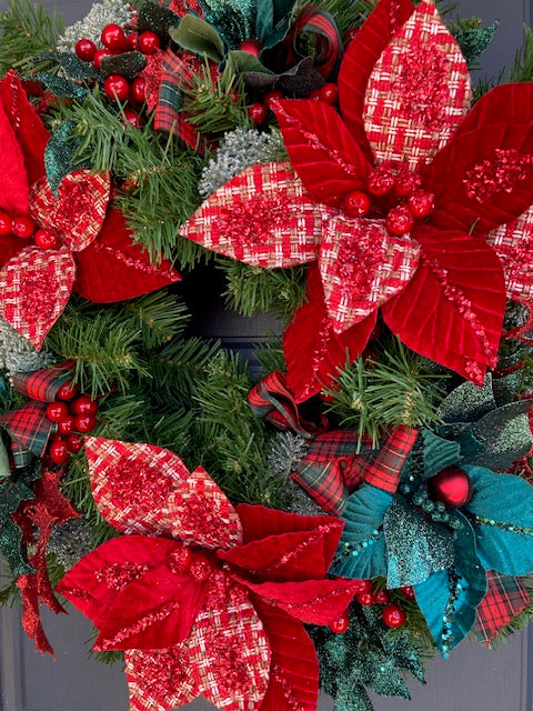 Green Red Christmas Wreath
