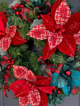 Load image into Gallery viewer, Green and Red Christmas Wreath