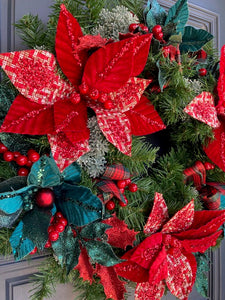 Green and Red Christmas Wreath