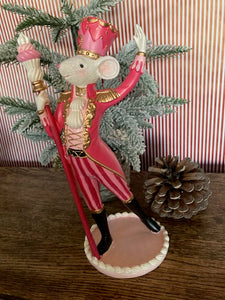 Pink Ringmaster Mouse Ornament