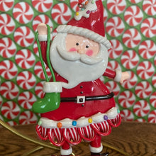 Load image into Gallery viewer, Clay Santa with Green Stocking