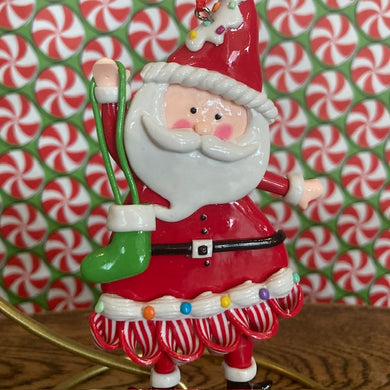 Clay Santa with Green Stocking