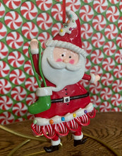 Load image into Gallery viewer, Clay Santa with Green Stocking