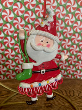 Load image into Gallery viewer, Clay Santa with Green Stocking