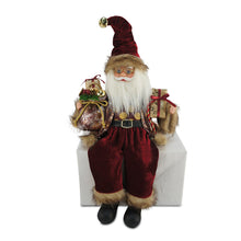 Load image into Gallery viewer, Burgundy Sitting Santa