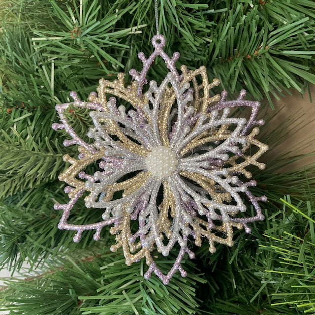 Mauve Glitter Snowflake