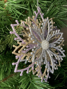 Mauve Glitter Snowflake