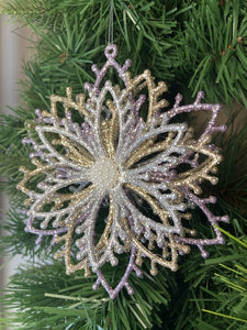 Mauve Glitter Snowflake