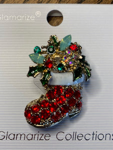 Stocking Christmas Brooch