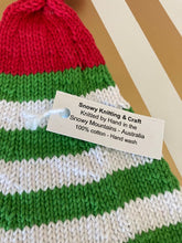 Load image into Gallery viewer, Green Striped Baby Elf Hat